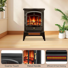 ZAFRO electric fireplace stove 3D flame adjustable brightness