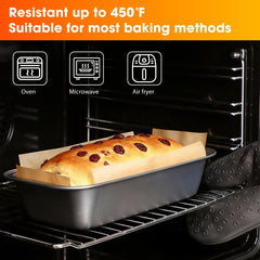Oven-safe parchment liners up to 430°F for bread pans