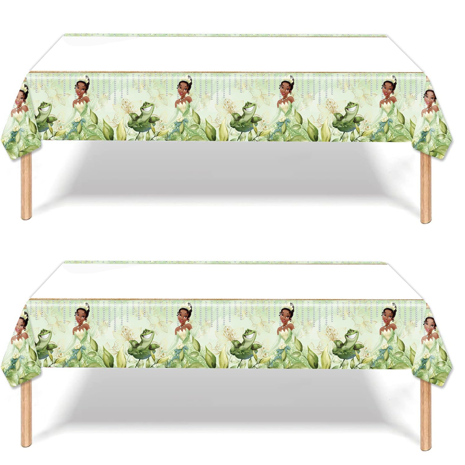 Zaprosze 2Packs Tiana Pricess Tablecloth green10 70x42 disposable rectangle table