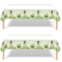 Zaprosze 2Packs Tiana Pricess Tablecloth green10 70x42 disposable rectangle table