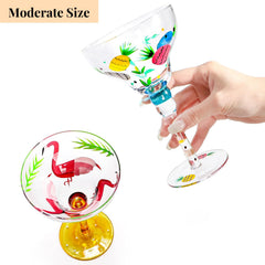 Close up of tropical painted pattern on margarita glass