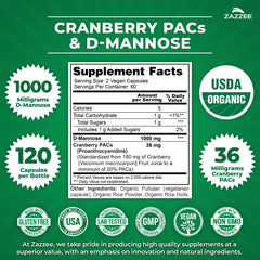 D-Mannose 1000 mg per serving details on packaging