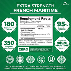 Zazzee extra strength pine bark extract capsule 350 mg