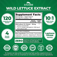 Zazzee Extra Strength Wild Lettuce capsules vegan