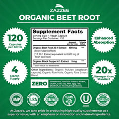 Zazzee Beet Root Capsules 120 count