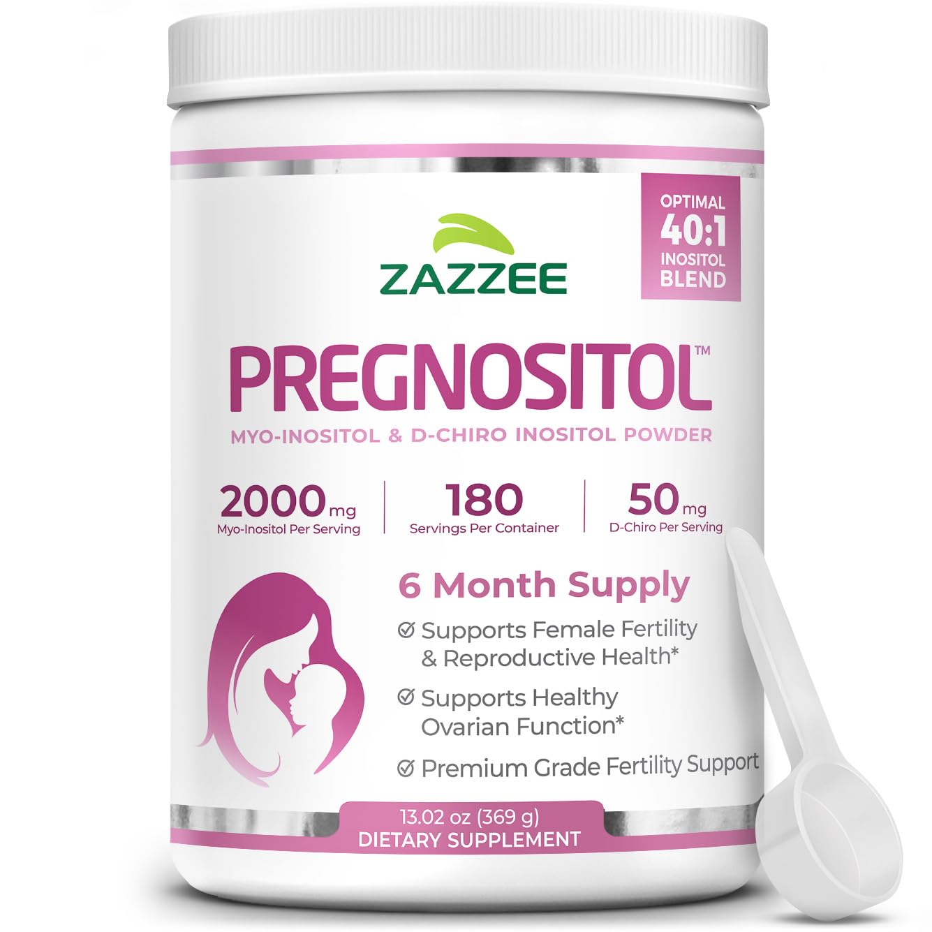 Zazzee PREGNOSITOL Powder 6 month supply bottle