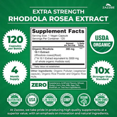 120 capsules per bottle Zazzee Rhodiola Organic