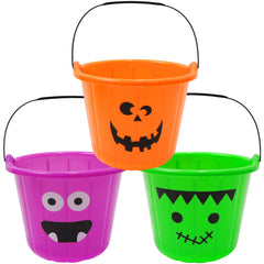 Zcaukya orange Halloween Buckets 3-pack
