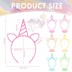 Plastic unicorn headbands lightweight comfortable to wear