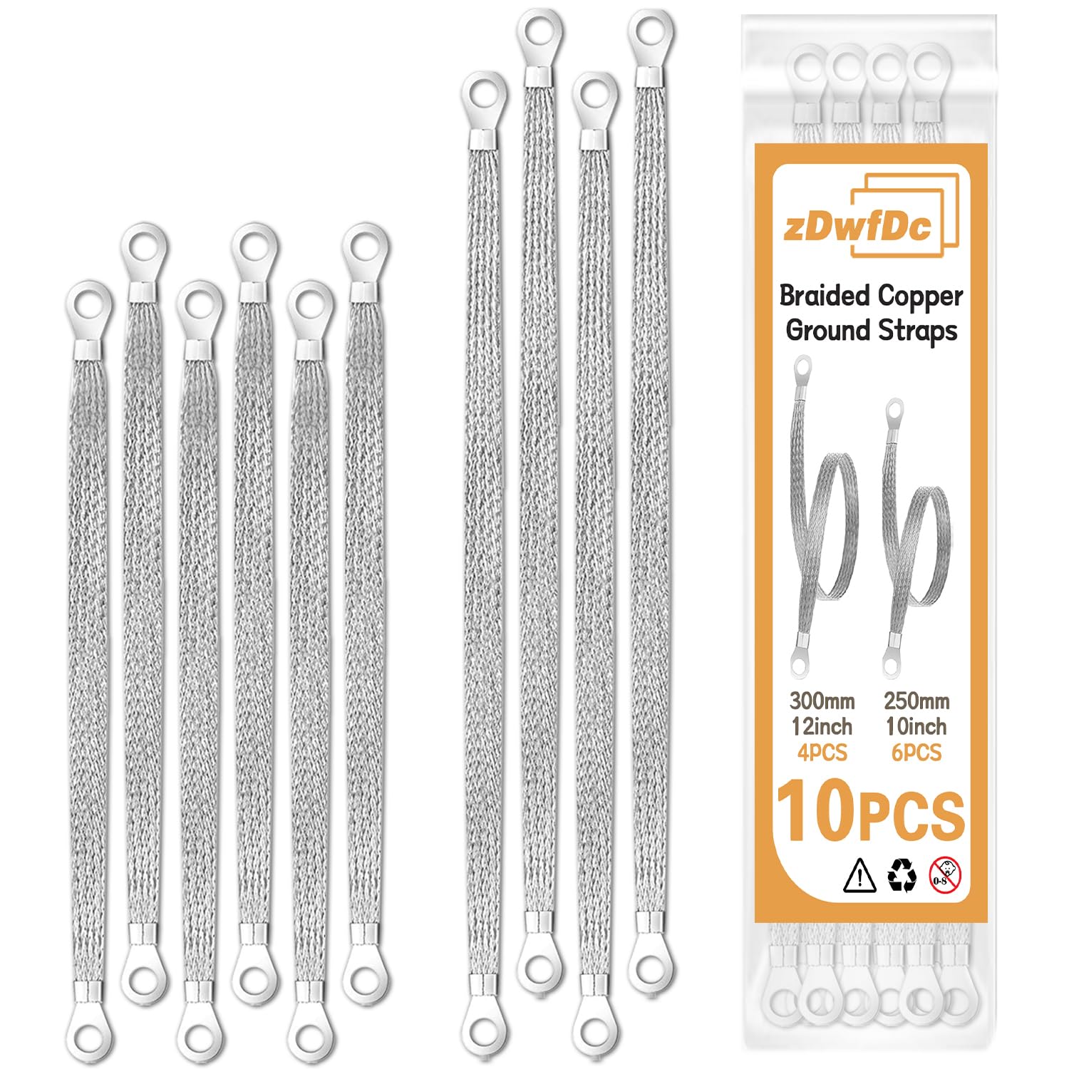 zdwfDc engine ground strap automotive copper braided 10pcs