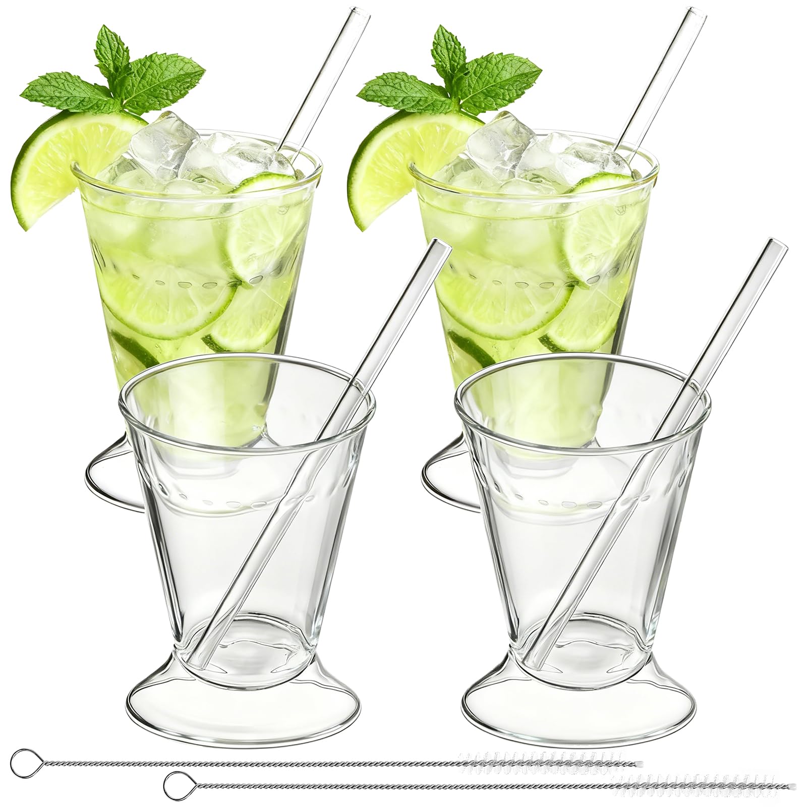 ZEAYEA mint julep cups 12 oz set of 4 with beaded decor