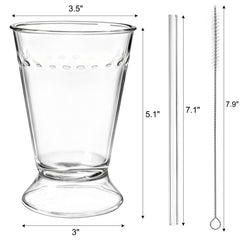 Four 12 oz glass julep cups with wide base by ZEAYEA