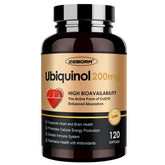 ZEBORA Ubiquinol CoQ10 200mg Softgels bottle label