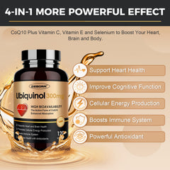ZEBORA ubiquinol CoQ10 300mg softgels bottle 120 servings