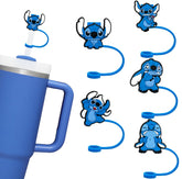 ZERCEJC blue silicone straw cover cap for Stanley Cup 5 piece set
