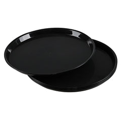 Zerdyne black round serving trays set of 4