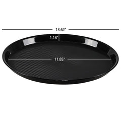 Raised edge non-slip circular serving tray