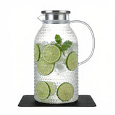ZHUNZOOEN glass pitcher with lid 3 liter capacity close up