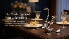 Zinc alloy swan rack holding spoons