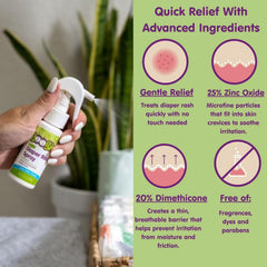 Zinc oxide diaper rash spray bottle Boogie 1-7 fl oz label