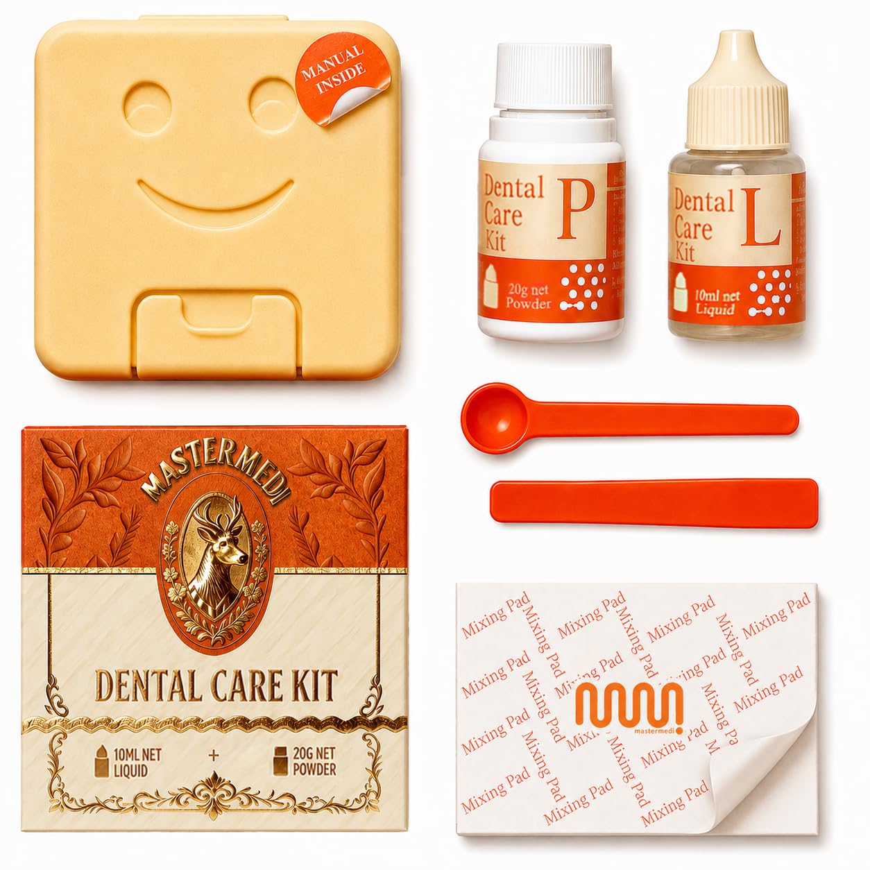Zinc oxide eugenol dental cement kit product packaging