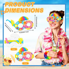 Flower headbands for adults in tropical luau set