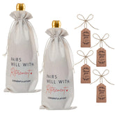 ZJO 2 pack retirement wine bags with jute drawstring