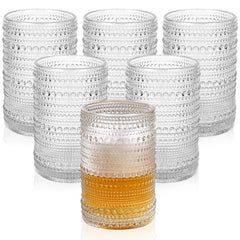 ZMOWIPDL drinking glasses 6 pack hobnail design
