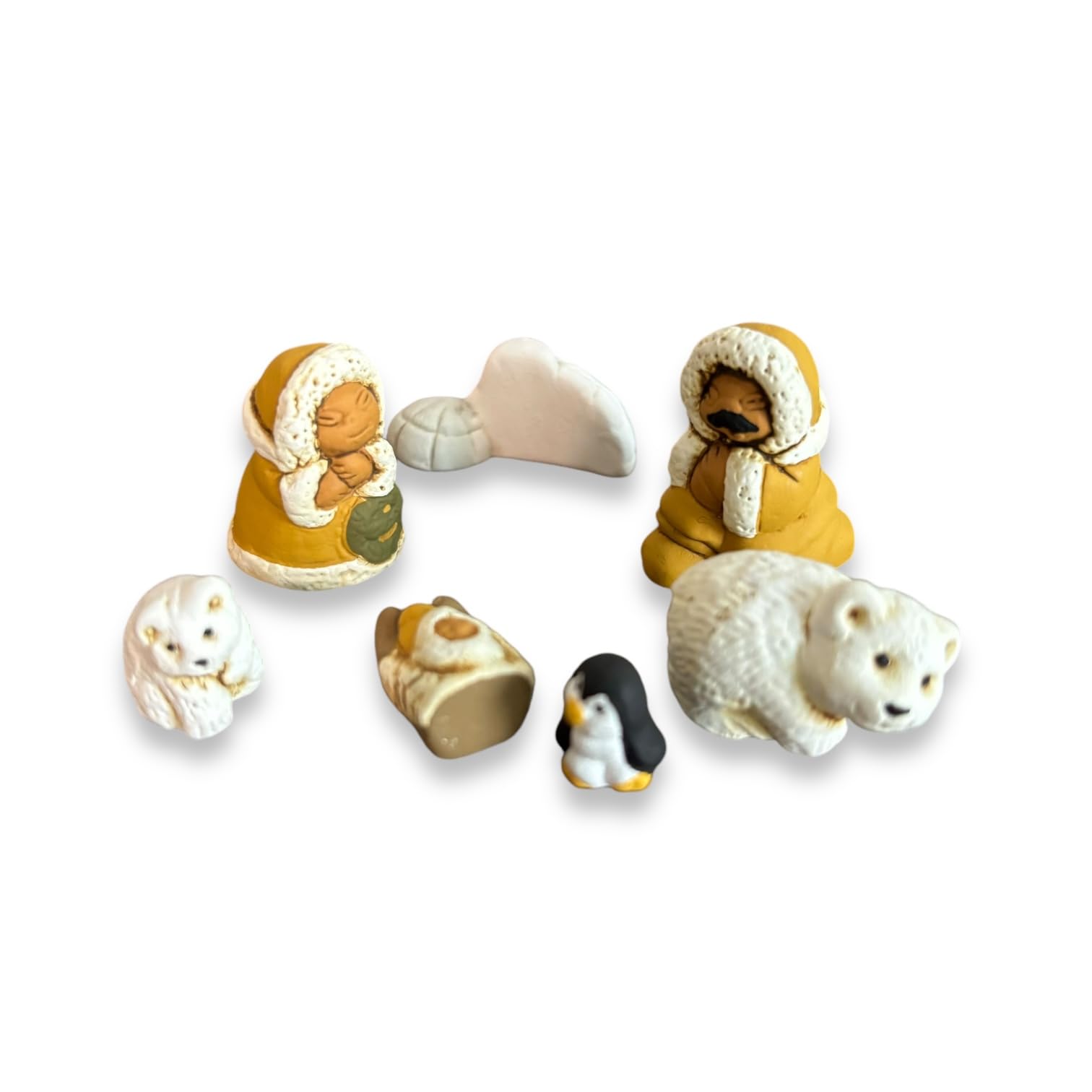 Zoeartcrafts Tiny Eskimo Nativity Scene 1 inch Holy Family ornament