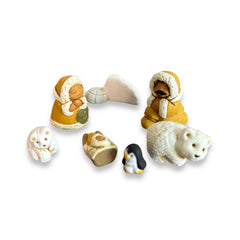 Zoeartcrafts Tiny Eskimo Nativity Scene 1 inch Holy Family ornament