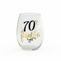 Zoey Christina 70 and Fabulous stemless wine glass 18oz