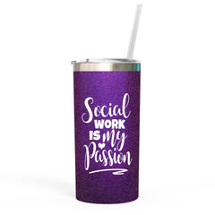 Zoey Christina Social Work Tumbler 16oz stainless steel