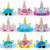ZOIIWA unicorn birthday hats 36pc set with 9 styles for kids