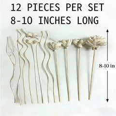 4 wooden flower toppers included with Zorbdra diffuser sticks