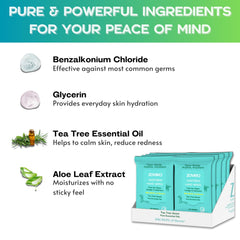 Moisturizing wipes with Tea Tree Essential Oil by Zoviro