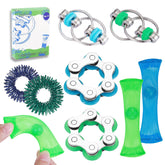 ZQFTZQ 8 Pcs Hand Fidget Toys set with bike chain fidgets and spiky rings