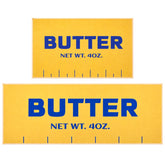Zuicxlsy Butter Kitchen Mats two-piece set with blue Butter lettering