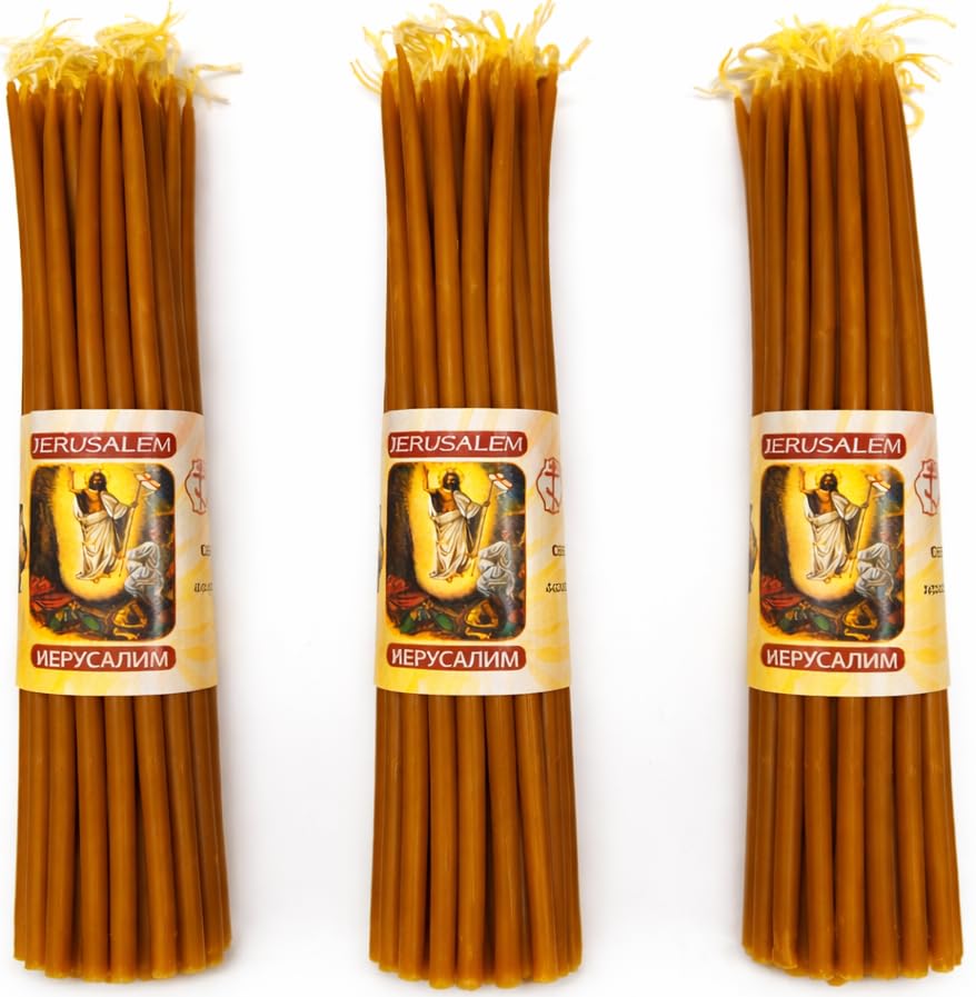 ZULUF 33 beeswax taper candles from Jerusalem