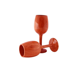 ZYNTIX Vintage Glassware wooden wine cups set of 2 close up