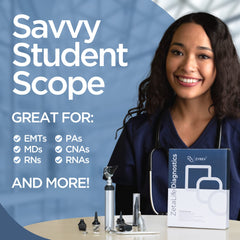 Ophthalmoscope head with mirrors included in Zyrev kit