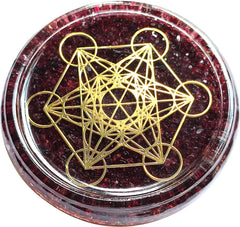 zzybia 4 inch garnet crystal coaster top view