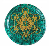 ZZYBIA coaster 4 inch diameter with malachite chips