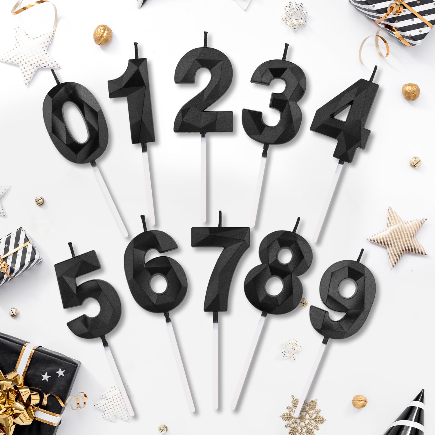 Two numeral candles 1 and 9 for milestone celebration
