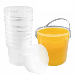 1 gallon clear plastic bucket with lid and handle