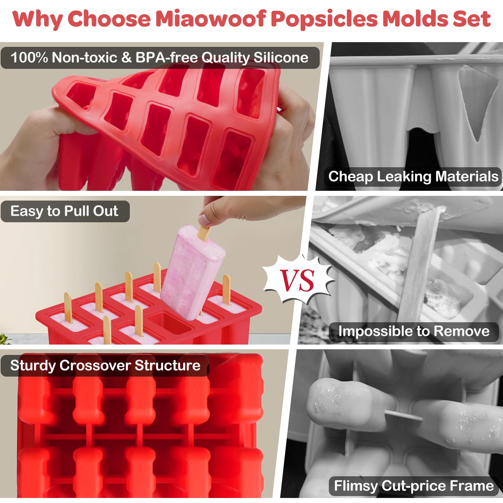 Dual-design popsicle molds compatible with reusable sticks and bags