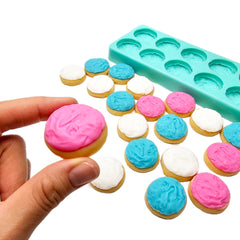 10 cavities mini frosted cookies candle silicone mold NC102