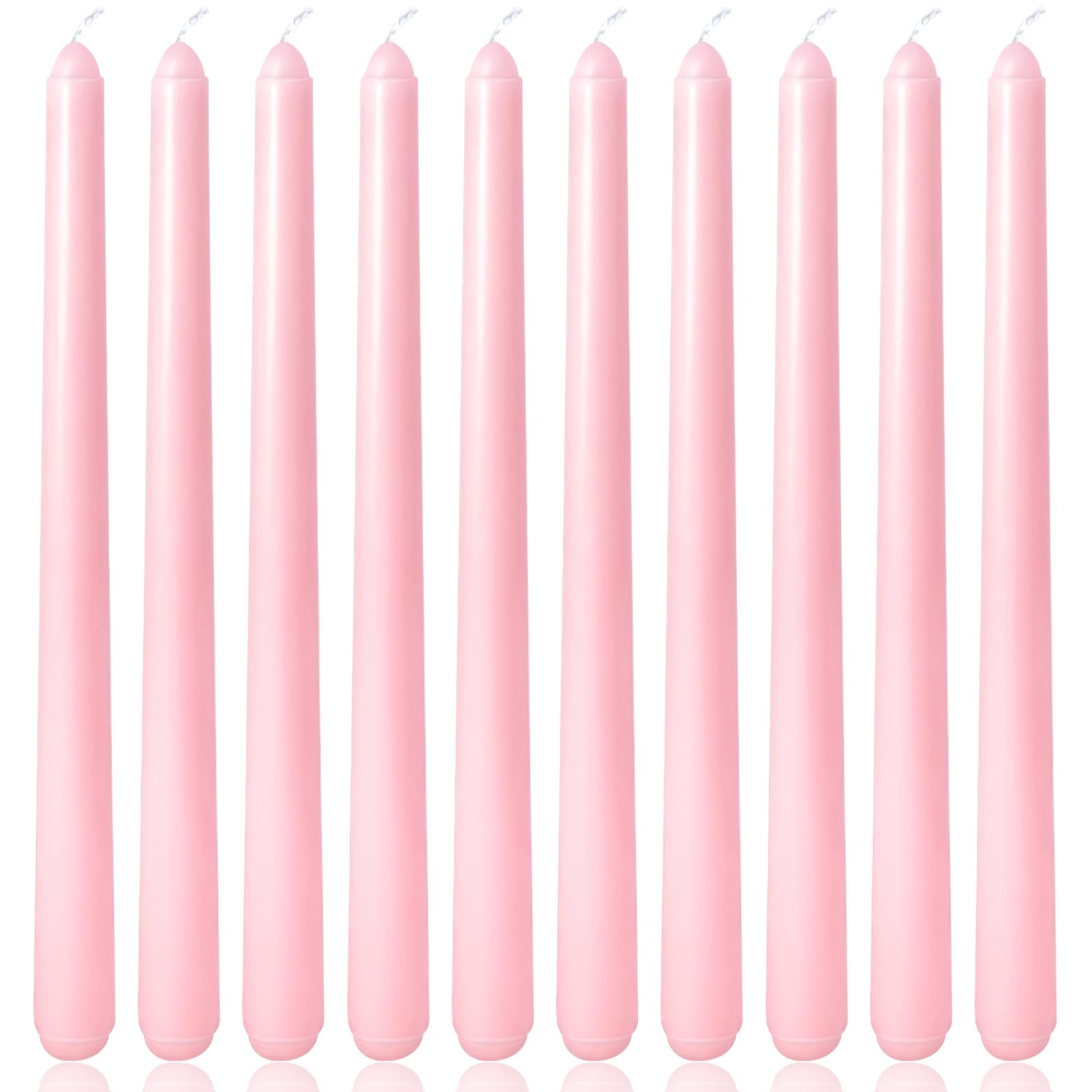 10-inch baby-pink taper candles 10-pack