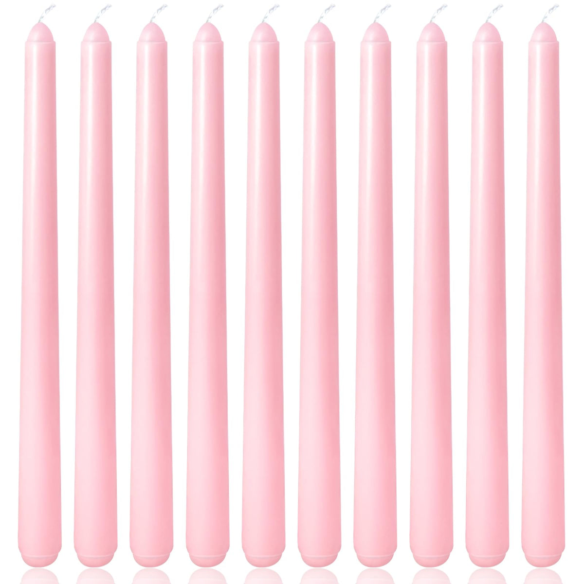 10-inch baby-pink taper candles 10-pack