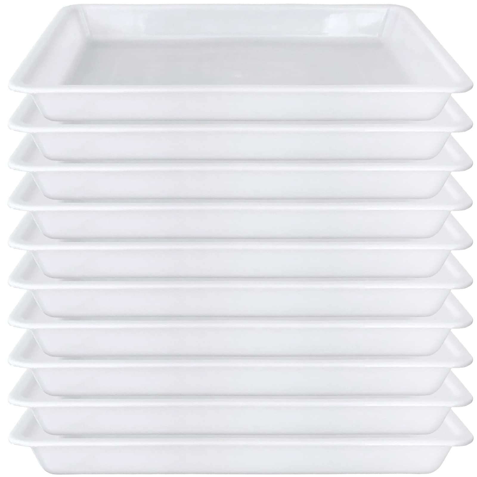 10 pack white plastic art trays for crafts
