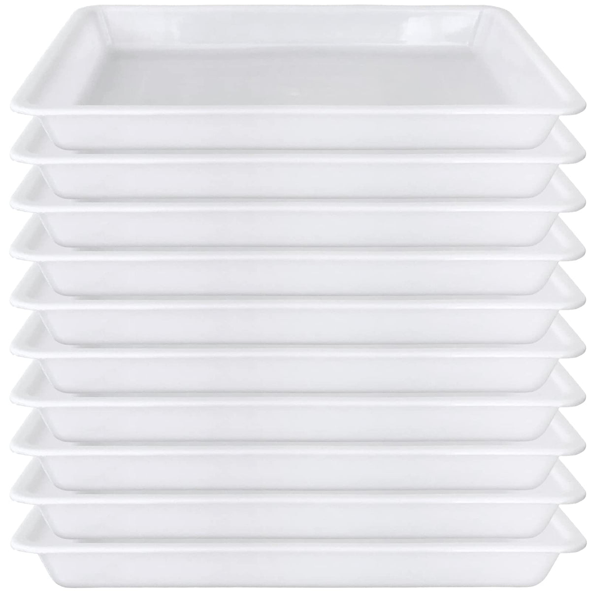 10 pack white plastic art trays for crafts
